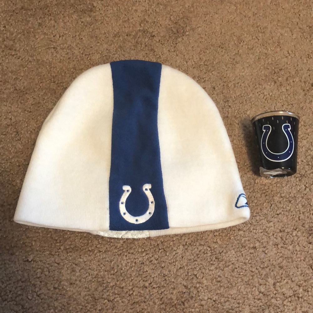 Colts winter Hat & Brand New Shot Glass